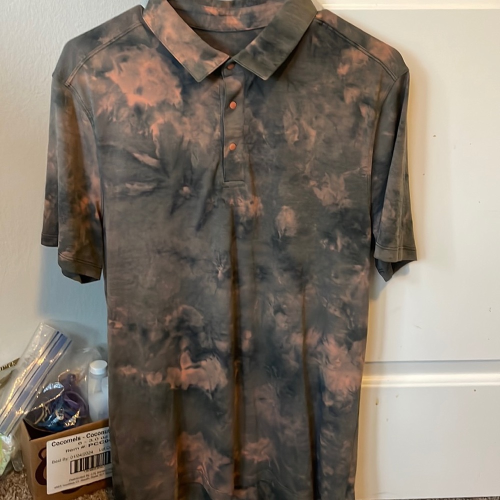 Evolution Short-Sleeve Polo Shirt, Diamond Dye Sedona Sunset Graphite Grey